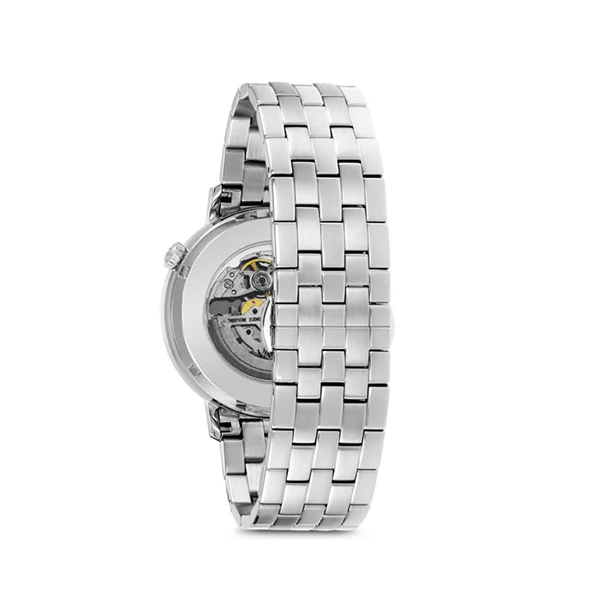 Bulova Classic Aerojet 96A199 Men's Automatic Watch - 41mm Stainless Steel Case, Black Dial, Stainless Steel Bracelet - Image 4